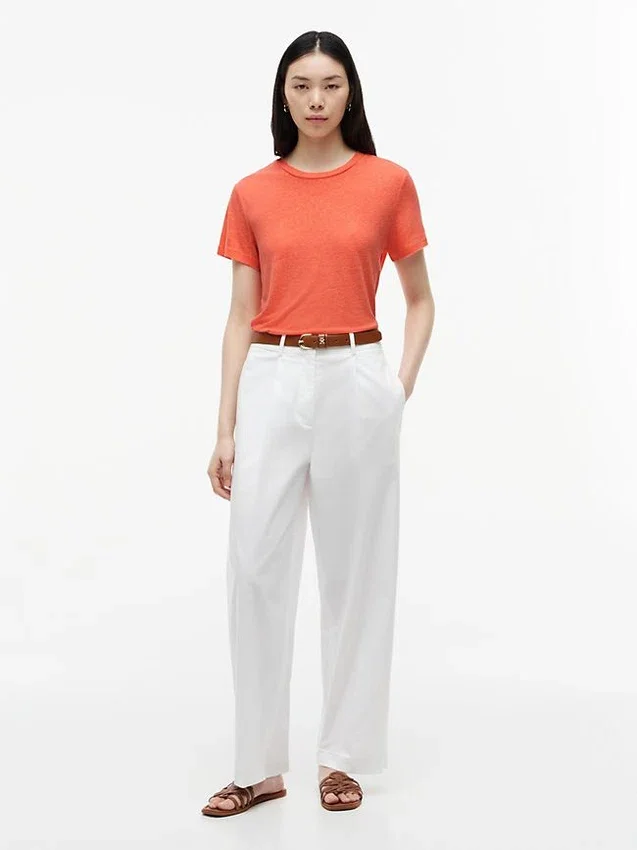 Linen-Blend Crewneck T-Shirt Linen-Blend Crewneck T-Shirt