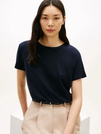 Linen-Blend Crewneck T-Shirt