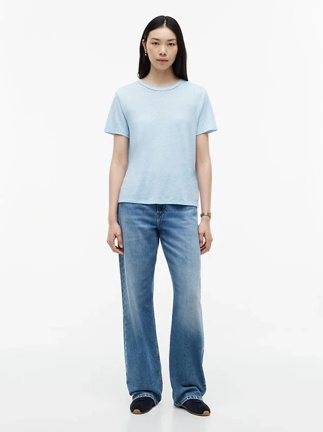 Linen-Blend Crewneck T-Shirt Linen-Blend Crewneck T-Shirt