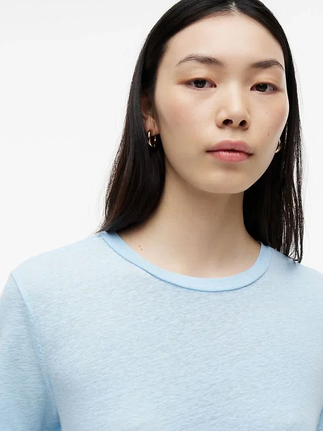 Linen-Blend Crewneck T-Shirt Linen-Blend Crewneck T-Shirt