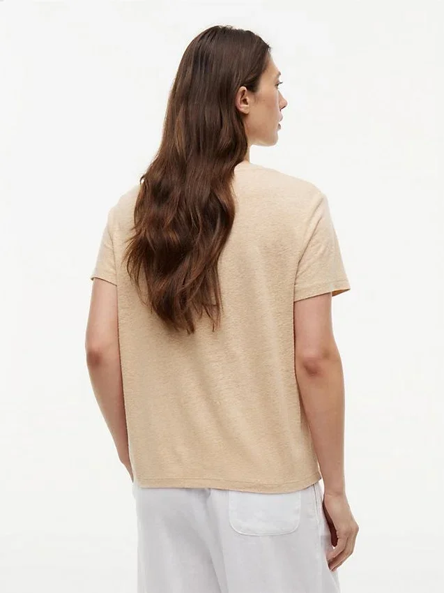 Linen-Blend Crewneck T-Shirt Linen-Blend Crewneck T-Shirt
