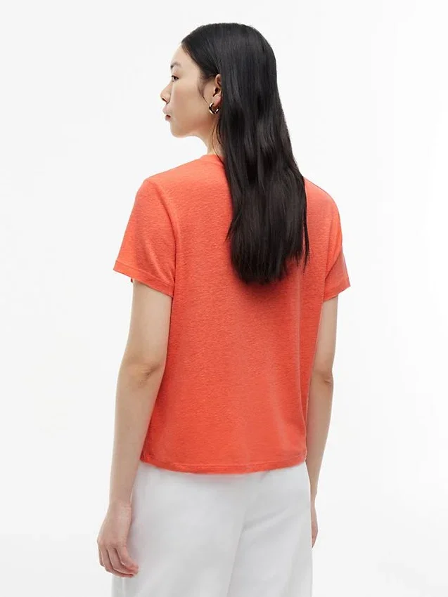 Linen-Blend Crewneck T-Shirt Linen-Blend Crewneck T-Shirt