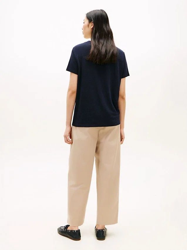 Linen-Blend Crewneck T-Shirt Linen-Blend Crewneck T-Shirt