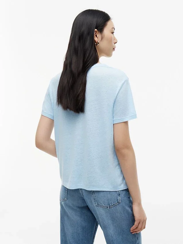 Linen-Blend Crewneck T-Shirt Linen-Blend Crewneck T-Shirt