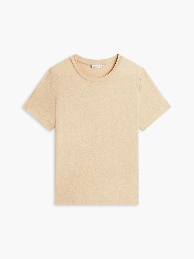 Linen-Blend Crewneck T-Shirt Linen-Blend Crewneck T-Shirt