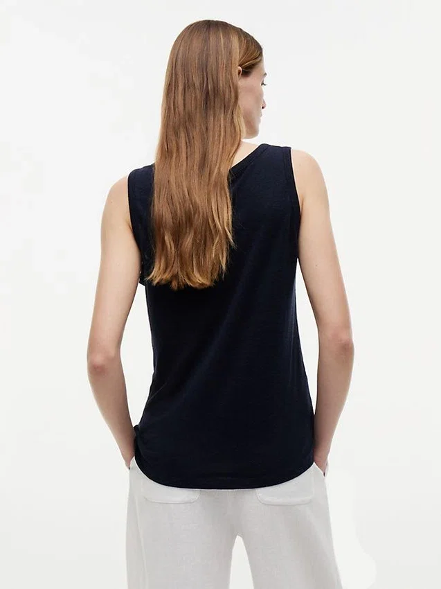 Linen-Blend Jersey Tank Top Linen-Blend Jersey Tank Top