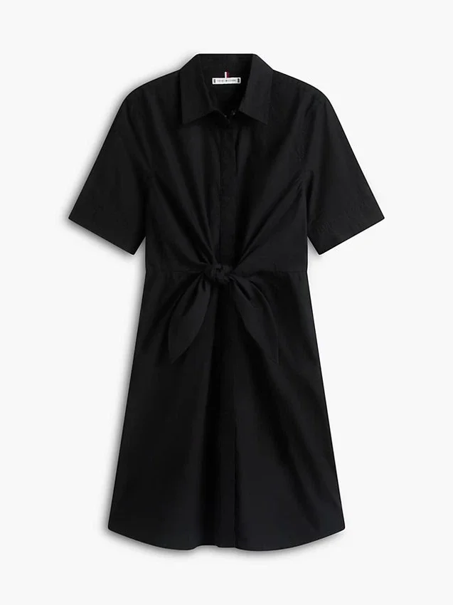 Linen Blend Tie-Front Shirtdress Linen Blend Tie-Front Shirtdress
