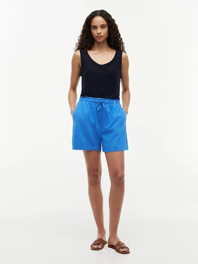 Linen-Cotton Blend Pull-On Short Linen-Cotton Blend Pull-On Short
