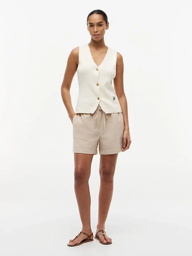 Linen-Cotton Blend Pull-On Short Linen-Cotton Blend Pull-On Short
