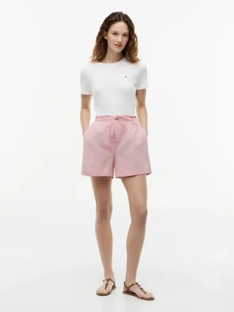Linen-Cotton Blend Pull-On Short