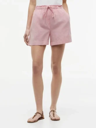Linen-Cotton Blend Pull-On Short