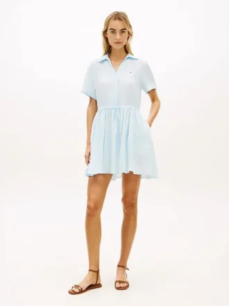 Linen Mini Shirtdress