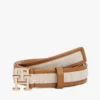 Logo Buckle Contrast-Trim Canvas Belt Logo Buckle Contrast-Trim Canvas Belt