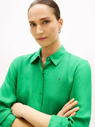 Long-Sleeve Linen Shirt
