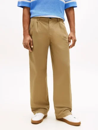 Loose Fit Pleated Paper-Touch Pant