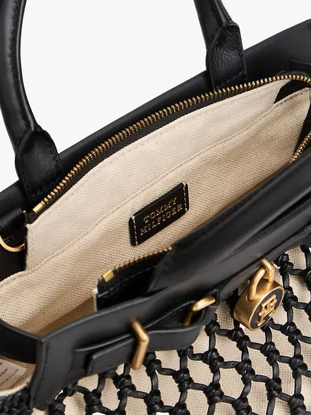 Macrame Leather Mini Tote Bag Macrame Leather Mini Tote Bag