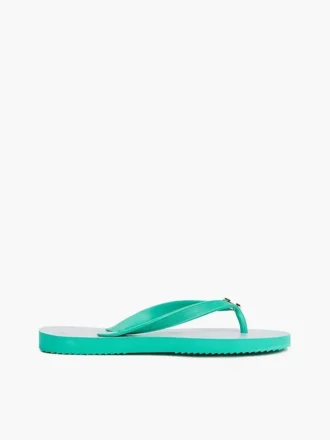 Metal Hardware Monogram Print Flip-Flop