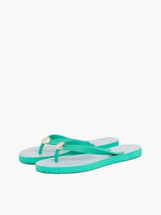 Metal Hardware Monogram Print Flip-Flop