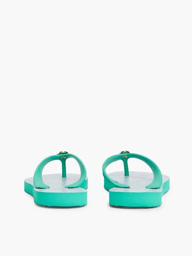 Metal Hardware Monogram Print Flip-Flop Metal Hardware Monogram Print Flip-Flop