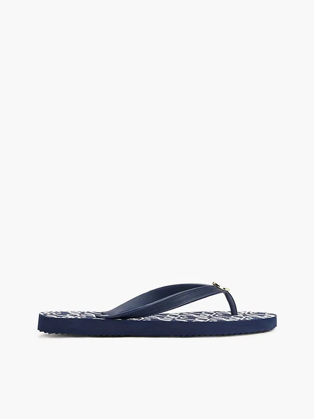 Metal Hardware TH Script Print Flip-Flop Metal Hardware TH Script Print Flip-Flop