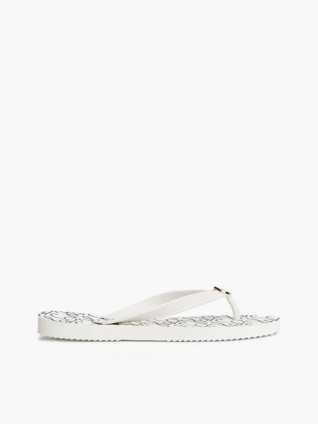 Metal Hardware TH Script Print Flip-Flop Metal Hardware TH Script Print Flip-Flop