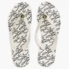 Metal Hardware TH Script Print Flip-Flop Metal Hardware TH Script Print Flip-Flop