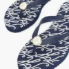 Metal Hardware TH Script Print Flip-Flop Metal Hardware TH Script Print Flip-Flop