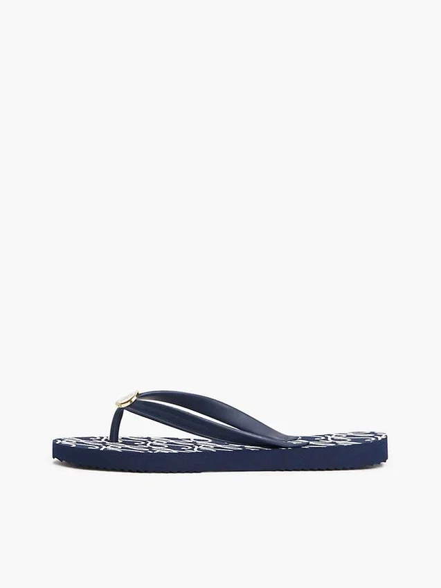 Metal Hardware TH Script Print Flip-Flop Metal Hardware TH Script Print Flip-Flop
