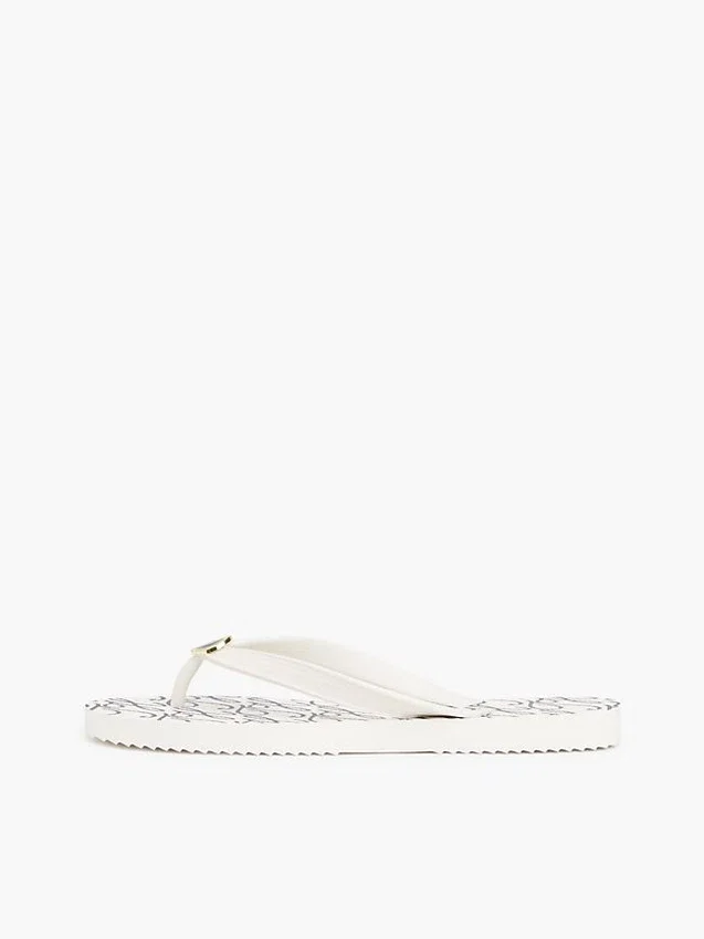 Metal Hardware TH Script Print Flip-Flop Metal Hardware TH Script Print Flip-Flop