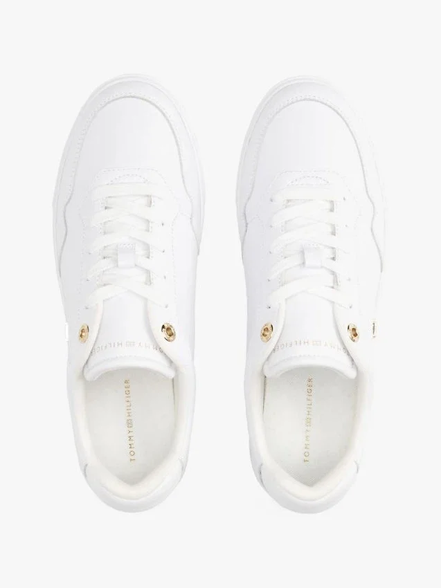 Metallic Accent Leather Court Sneaker Metallic Accent Leather Court Sneaker