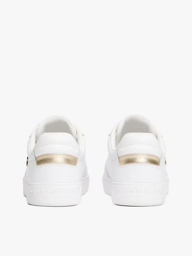 Metallic Accent Leather Court Sneaker Metallic Accent Leather Court Sneaker