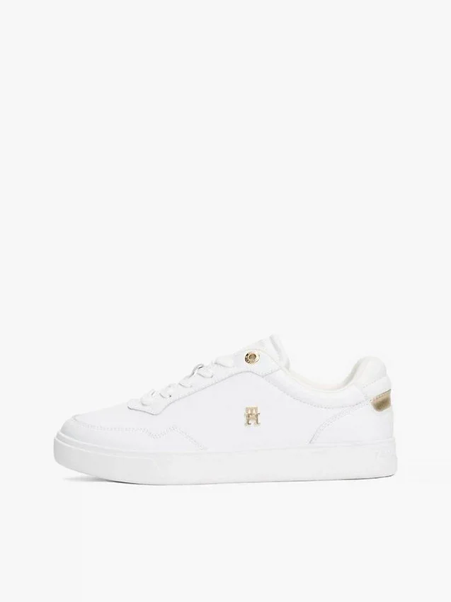 Metallic Accent Leather Court Sneaker Metallic Accent Leather Court Sneaker