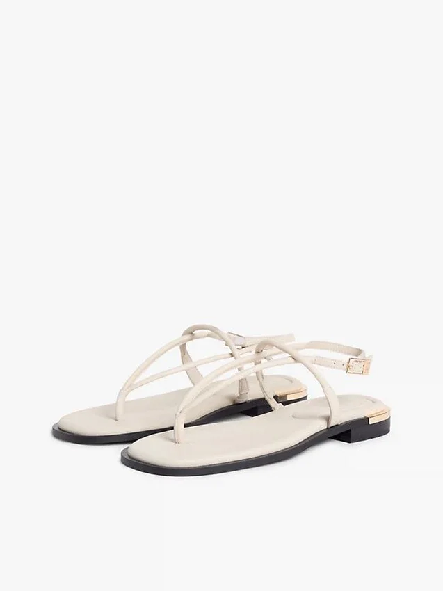 Metallic Accent Leather Sandal Metallic Accent Leather Sandal