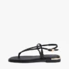 Metallic Accent Leather Sandal