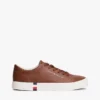 Metallic Logo Pebbled Court Sneaker