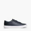 Metallic Logo Pebbled Court Sneaker