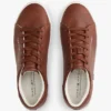 Metallic Logo Pebbled Court Sneaker