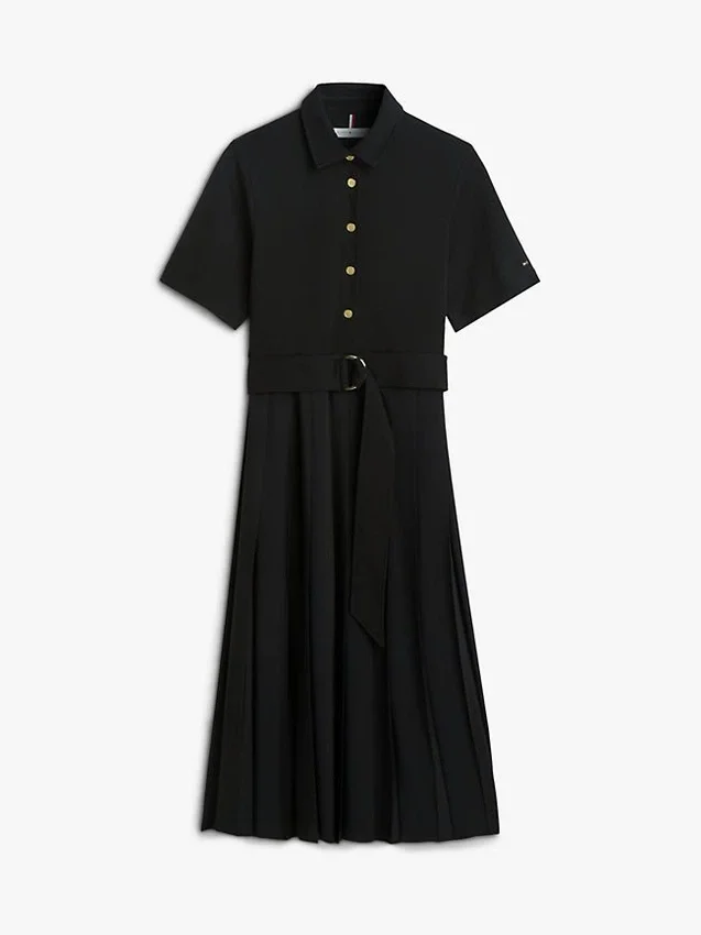 Mix Media Pleated Midi Dress Mix Media Pleated Midi Dress