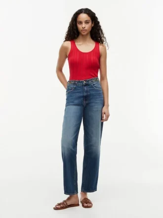 Mixed-Knit Tank Top