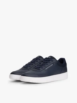 Mixed Media Leather Court Sneaker
