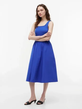 Mixed-Media Midi Tank Dress