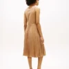 Mixed-Media Pleated Tank Dress