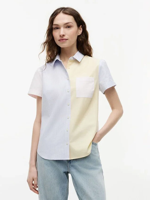 Mixed-Stripe Stretch Oxford Shirt Mixed-Stripe Stretch Oxford Shirt