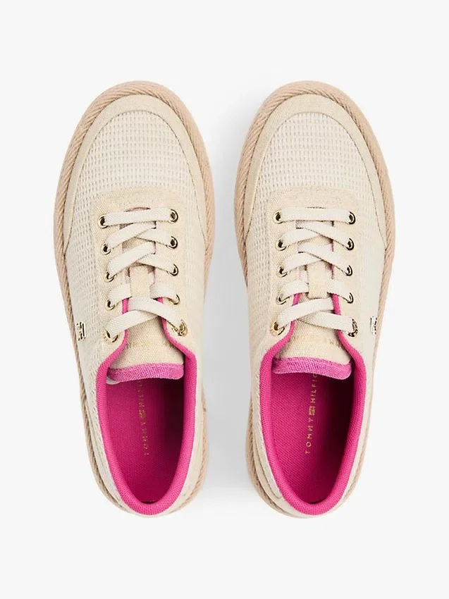 Mixed-Texture Canvas Platform Sneaker Mixed-Texture Canvas Platform Sneaker