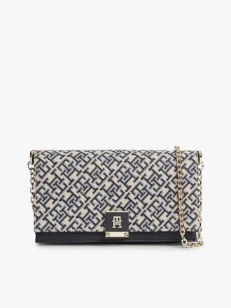 Monogram Clasp Jacquard Chain Crossbody