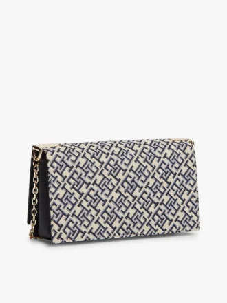 Monogram Clasp Jacquard Chain Crossbody