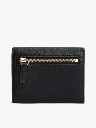 Monogram Clasp Pebbled Trifold Wallet