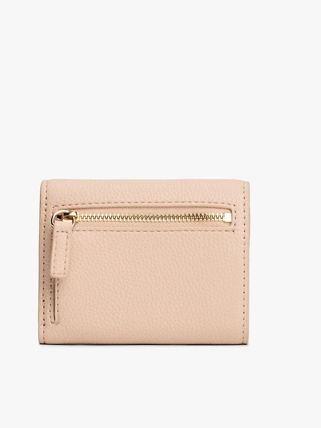 Monogram Clasp Pebbled Trifold Wallet Monogram Clasp Pebbled Trifold Wallet