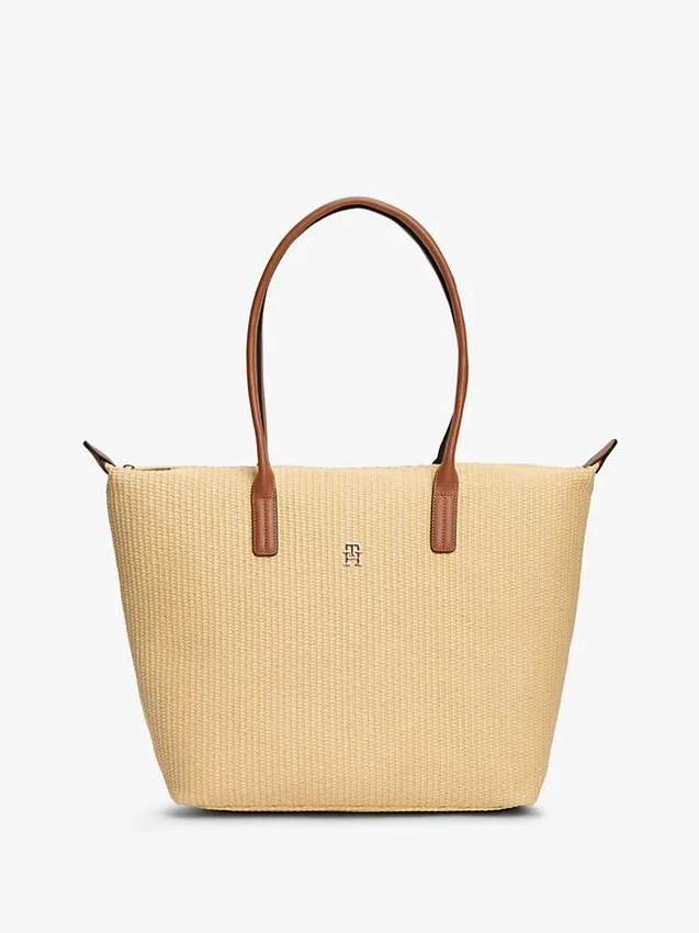 Monogram Logo Raffia Tote Bag Monogram Logo Raffia Tote Bag
