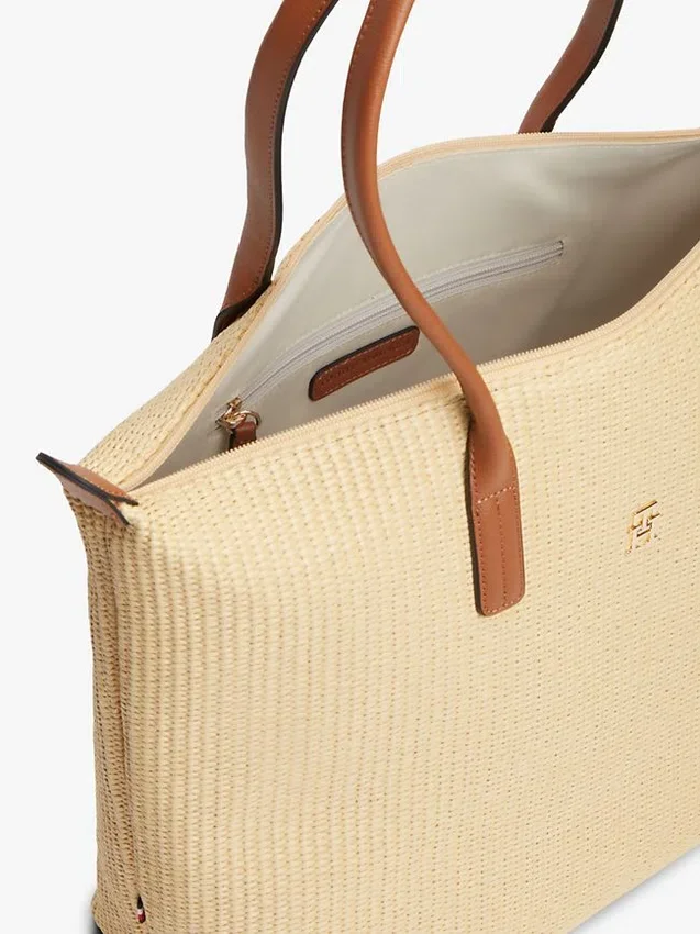 Monogram Logo Raffia Tote Bag Monogram Logo Raffia Tote Bag